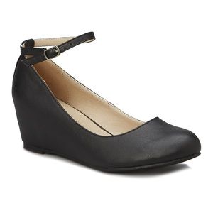 Black wedge with ankle strap